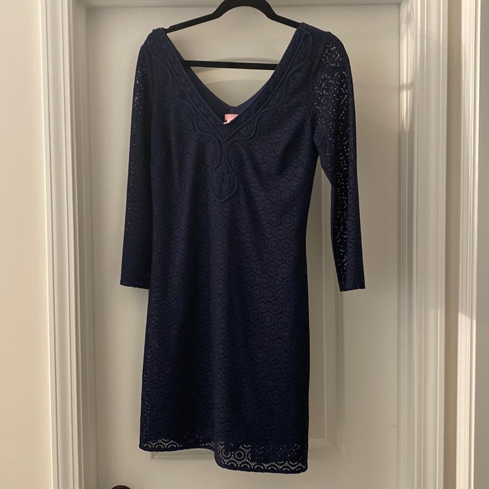 Lilly Pulitzer Alden Navy Blue tunic dress gently worn
